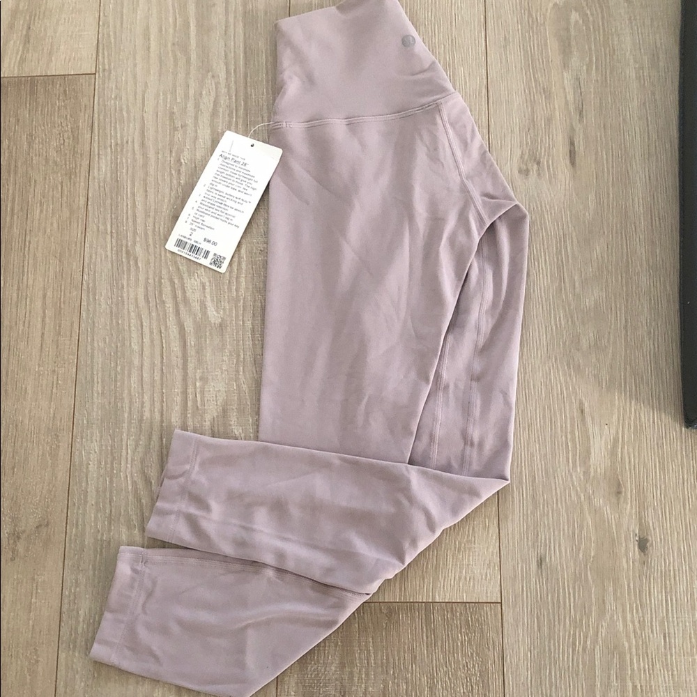 lululemon align 28” high-waist dusty lavender leggings.